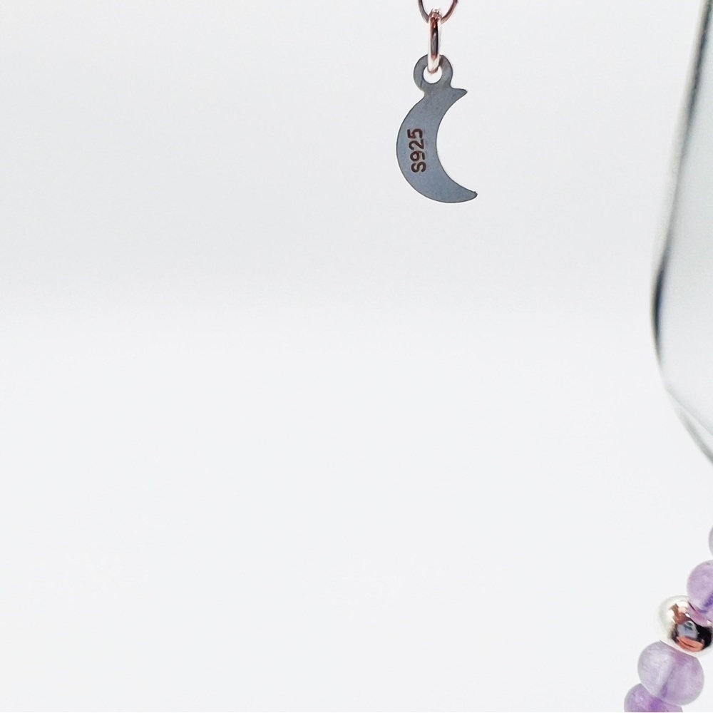 LAVENDER jade necklace with cz cross connectors - Picture 9 of 10